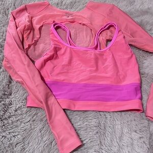 Pink Racerback Sports Bra for Active Wear
